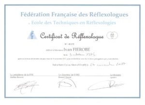 Diplôme Réflexologue-Paris Ivan FIEROBE